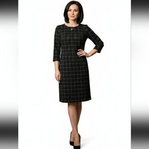 Mohito Collection Women's Elegant Black & White Checkered Dress S